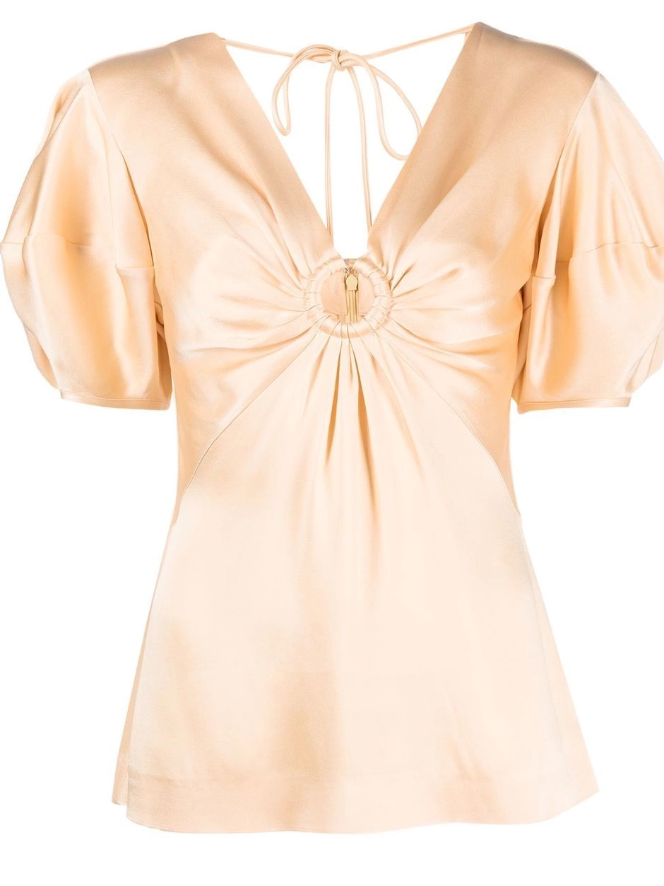 Affordable ruched blouse McCartney Stella Women puff-sleeve 0502
